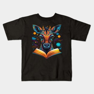 Okapi Reads Book Kids T-Shirt